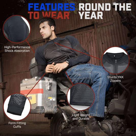 All-Season Protective Riding Shirt – Black