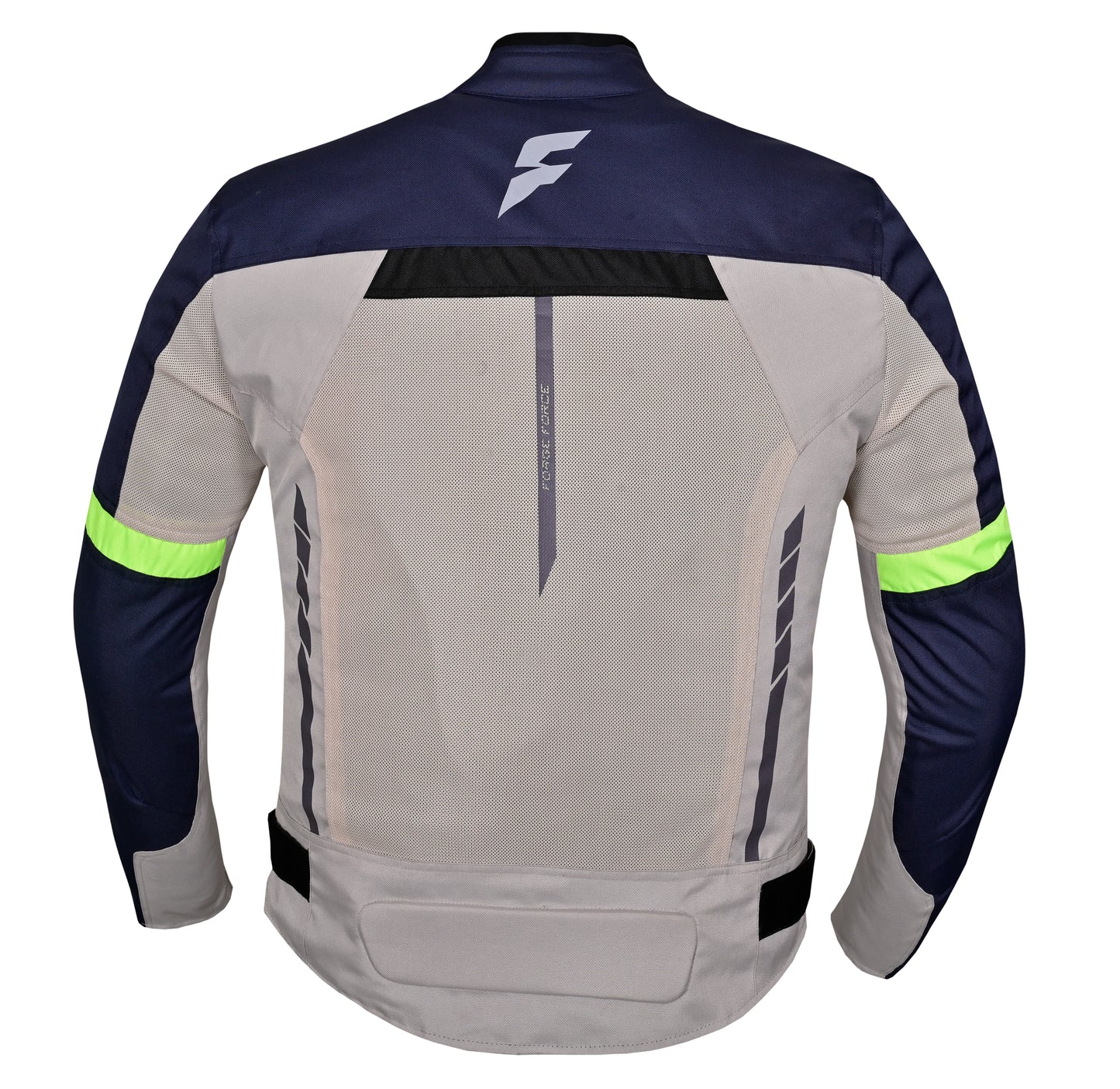 AeroFlow Mesh Summer Motorcycle Jacket | Silver, Deep Blue & Neon Yellow