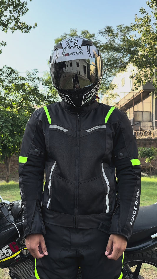 AeroFlow Mesh Summer Motorcycle Jacket | Black Anthracite